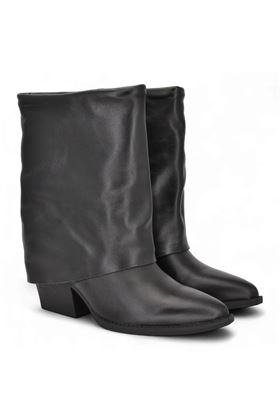 Tronchetto donna in pelle colore nero. EXE' | 083-PELLE NERA